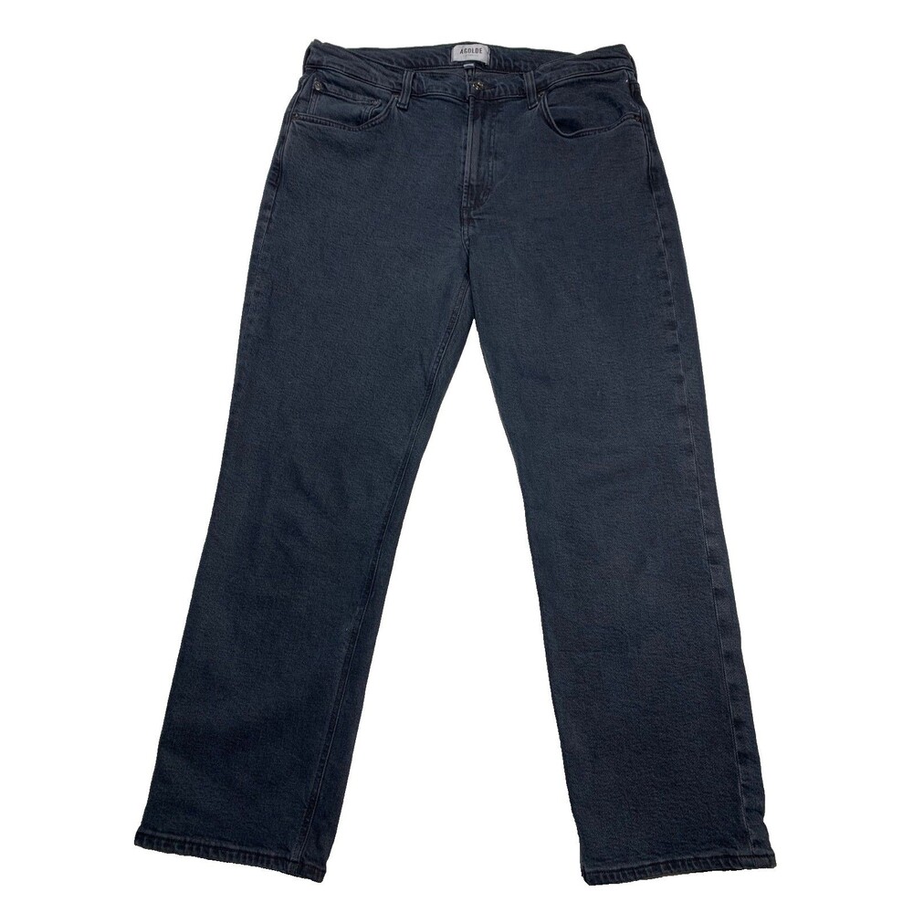 AGOLDE Kye Mid Rise Straight Crop Black Jeans A9100B-1140 Size 29 Stretch